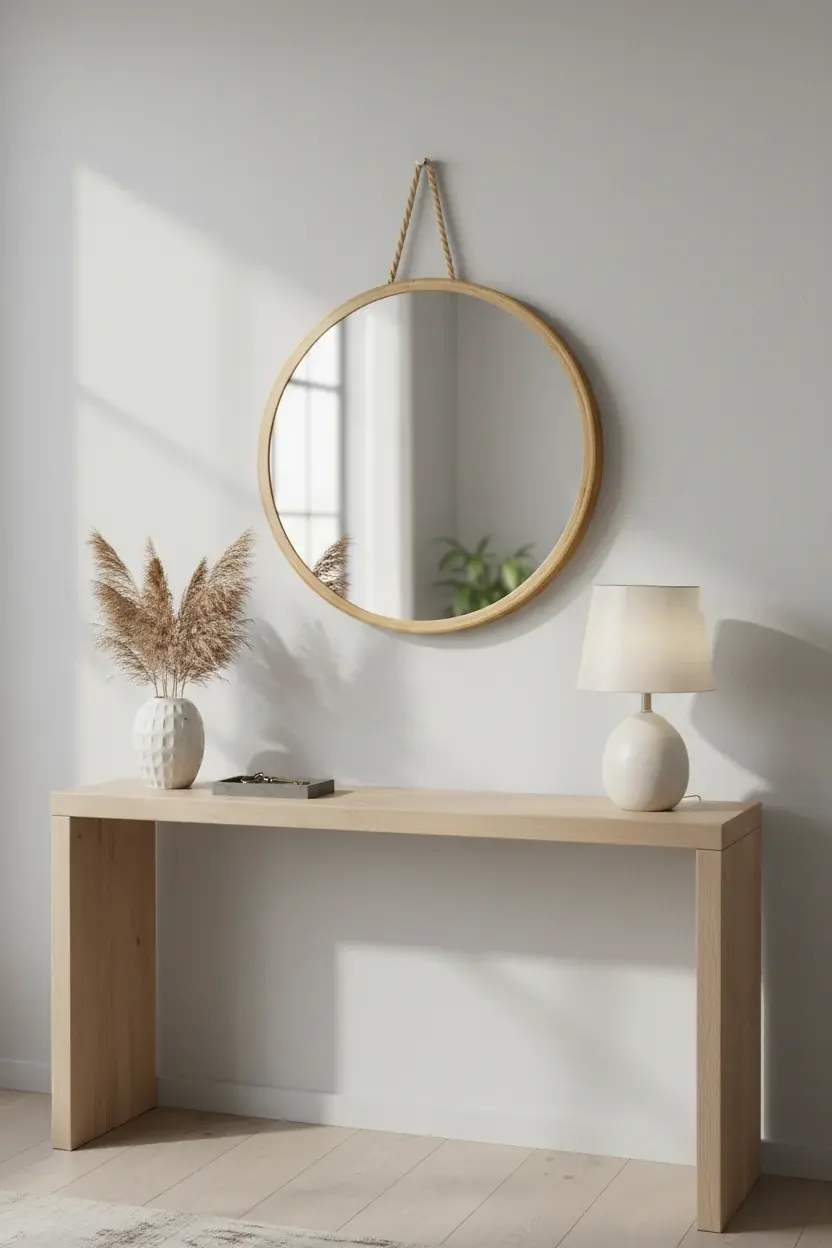 Огледало Од Бамбус Округло МЦ10223, Дрвено