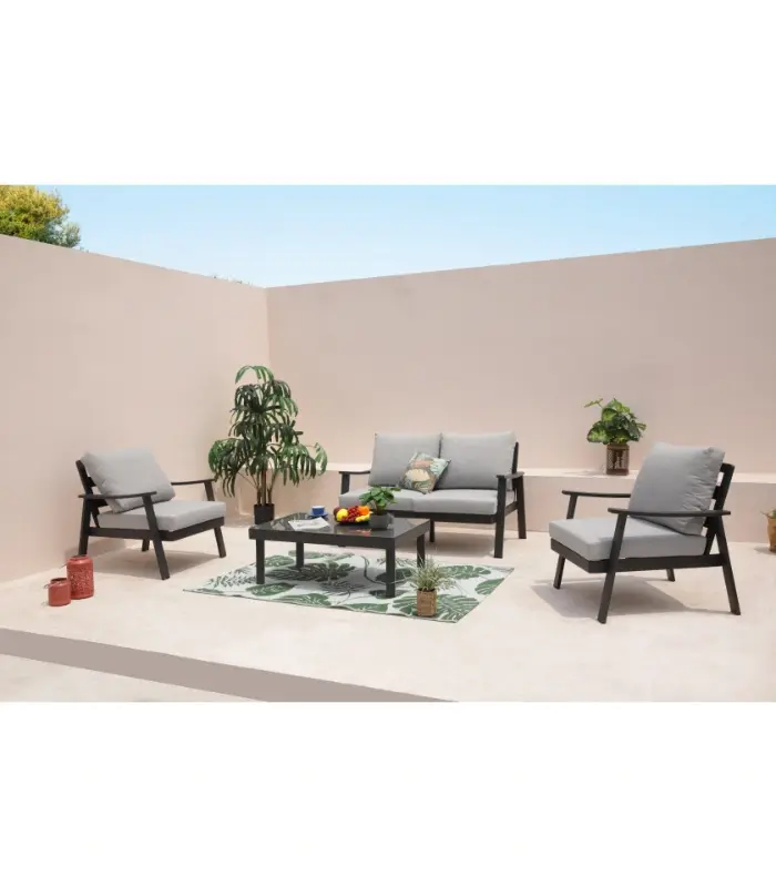 ERENZO Гарнитура за градина алуминиум 4/1 Lumo