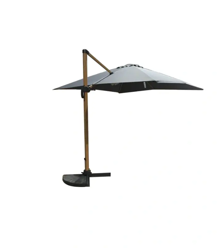 ERENZO Висечки чадор 3x3 m алуминиум 360° дрвена текстура Vito