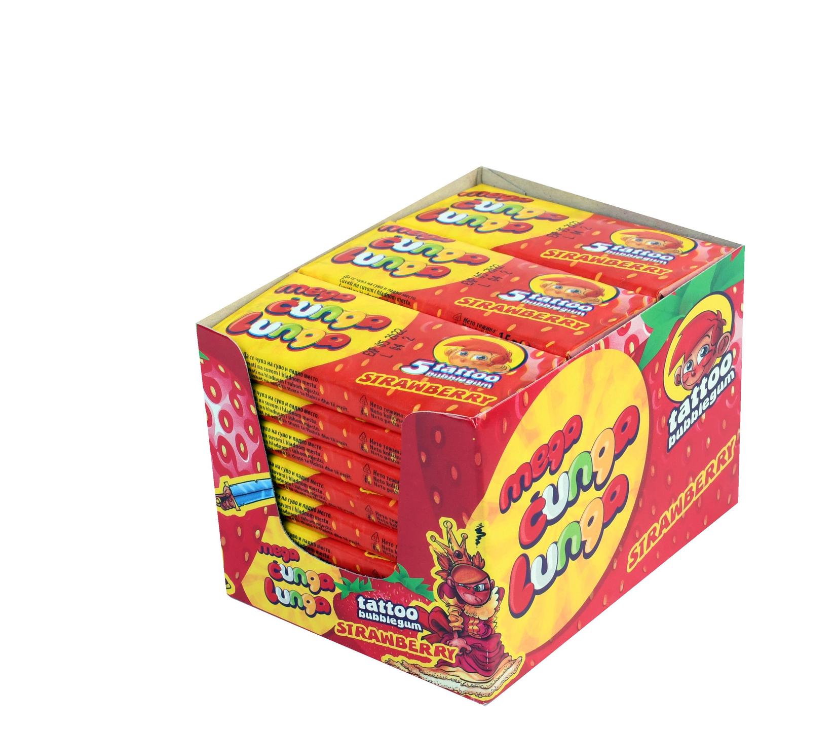 CUNGA LUNGA Гуми за џвакање Mega Strawberry, кутија