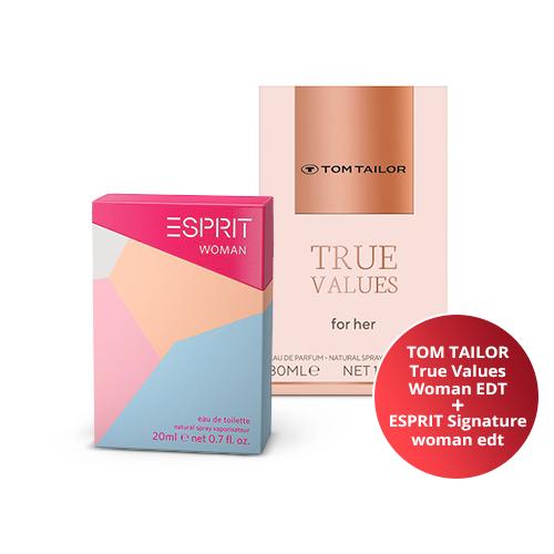 TOM TAILOR Парфем за жени True Values Woman EDT 50ml +ГРАТИС  ESPRIT Signature woman edt, парфем за жени 20ml