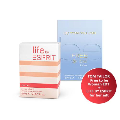 TOM TAILOR Парфем за жени Free to be Woman EDT 50ml +ГРАТИС  LIFE BY ESPRIT for her edt, парфем за жени 20ml