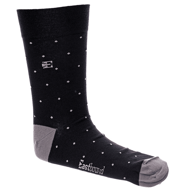 EASTBOUND Машки чорапи со точки, сиво-црни