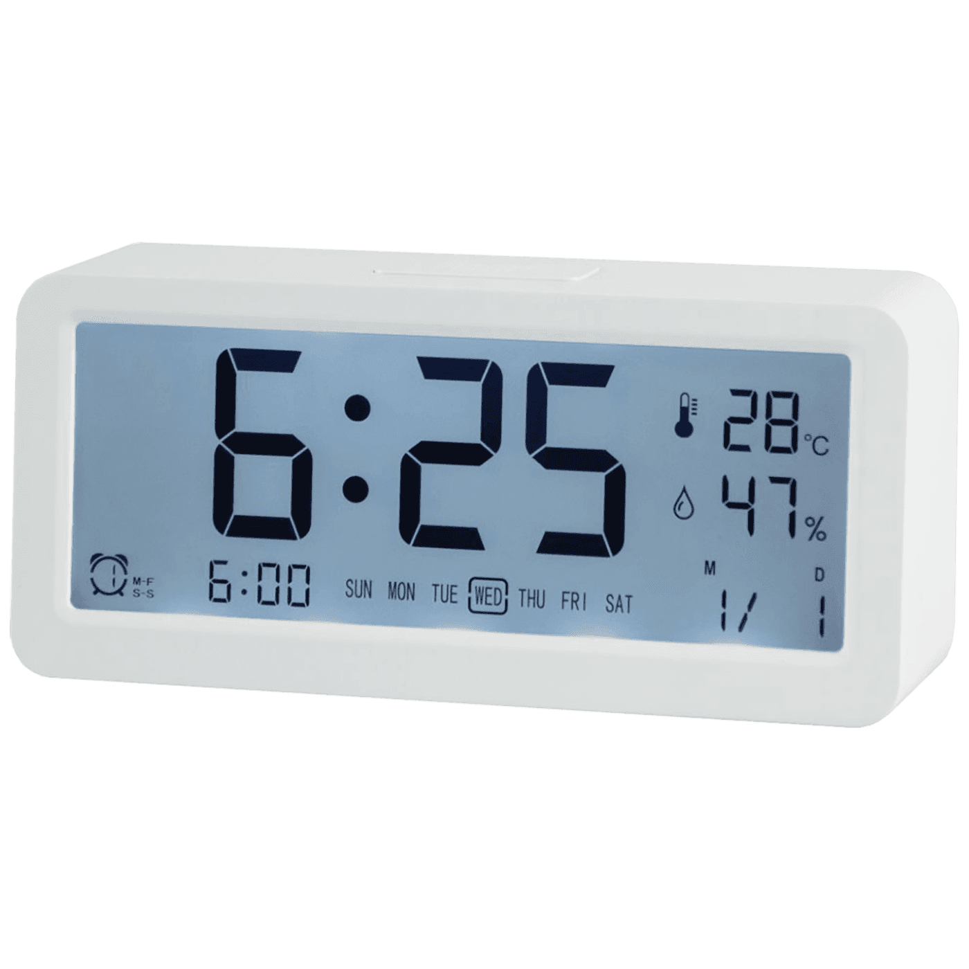 MEANIT часовник со будилник A1, бел