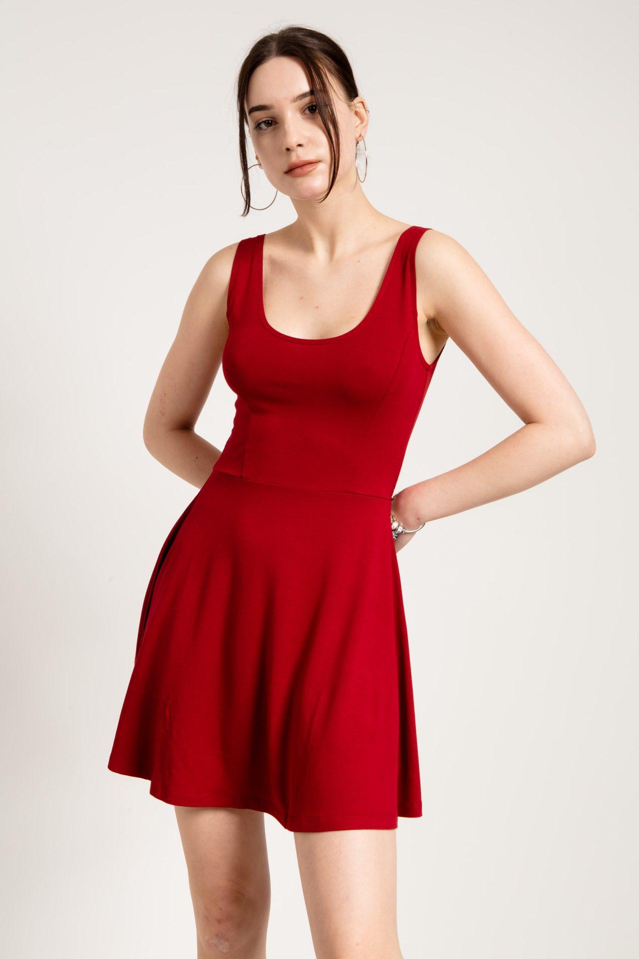 JAHR MARC LONDON мини фустан - црвена боја