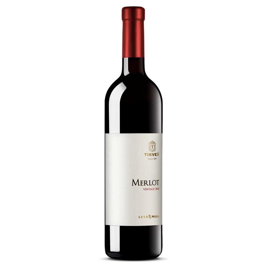 ТИКВЕШ Црвено вино Merlot Luda Mara 0.75л