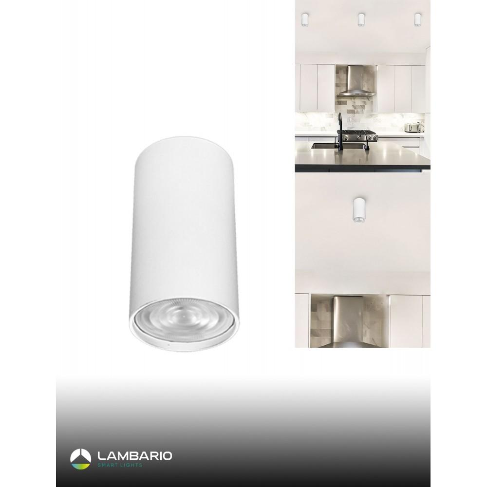 LAMBARIO Плафонска светилка 1xgu10 max50w бела h-100mm