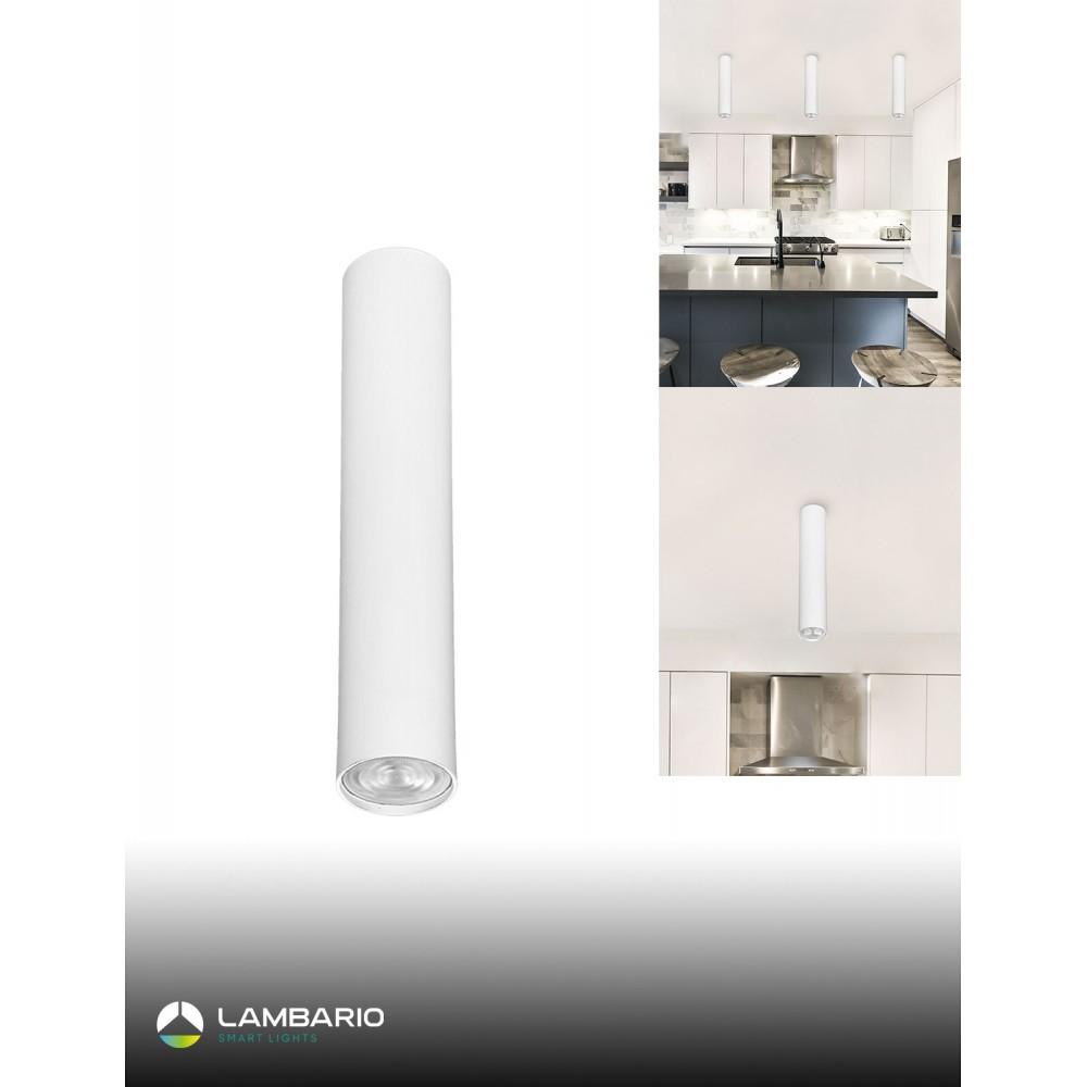 LAMBARIO Плафонска светилка 1xgu10 max50w бела h-300mm