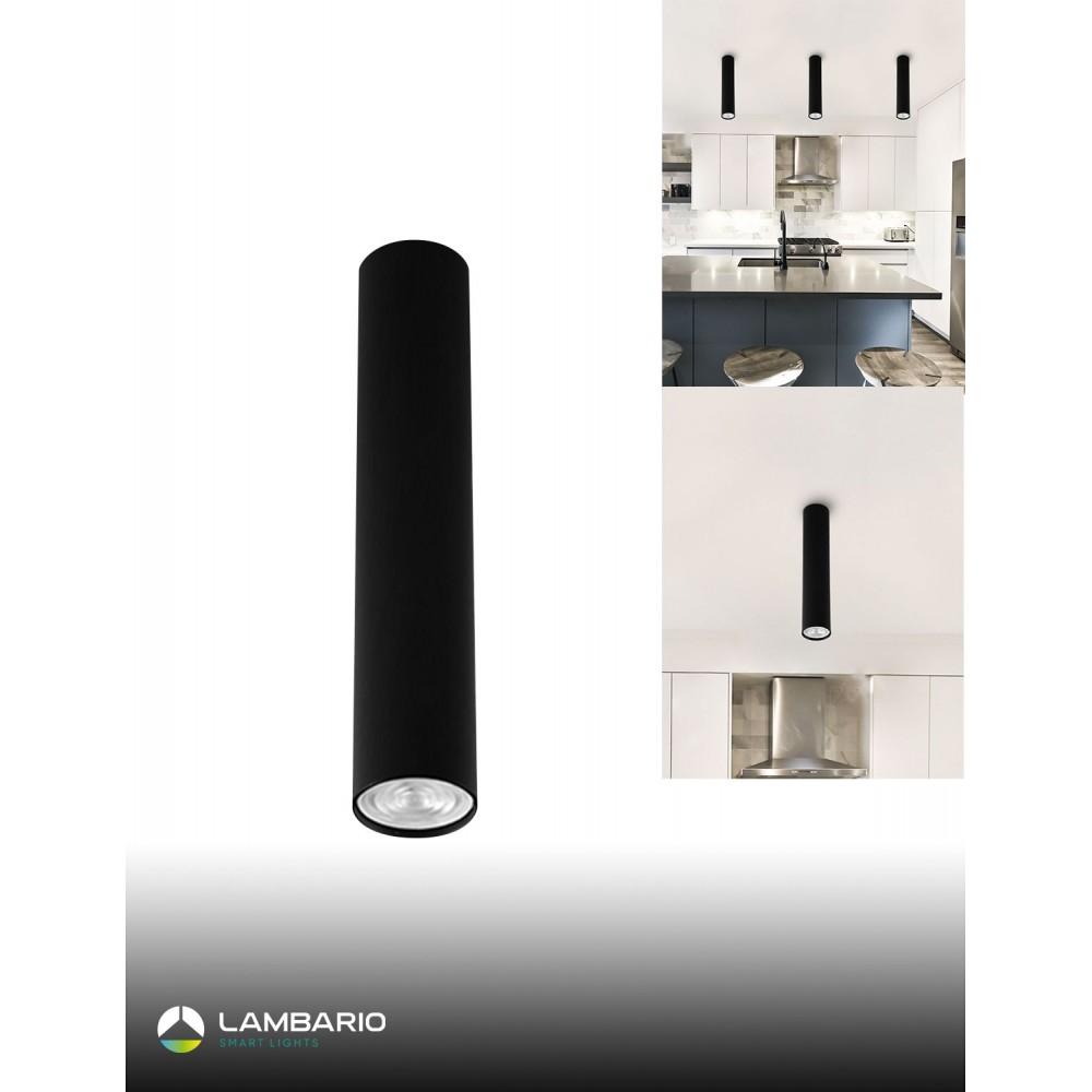 LAMBARIO Плафонска светилка 1xgu10 max50w црна h-300mm