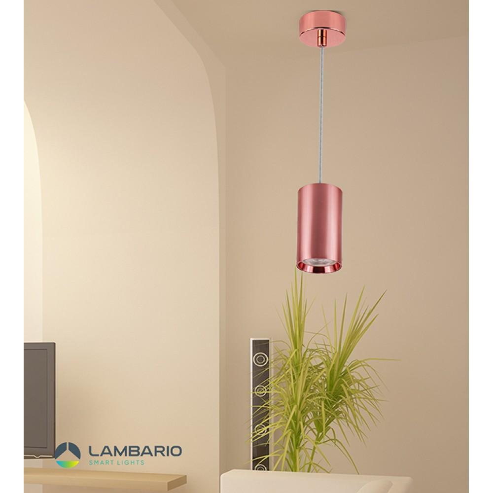 LAMBARIO Висечка светилка 1xgu10 max50w бакар-розе h-100mm