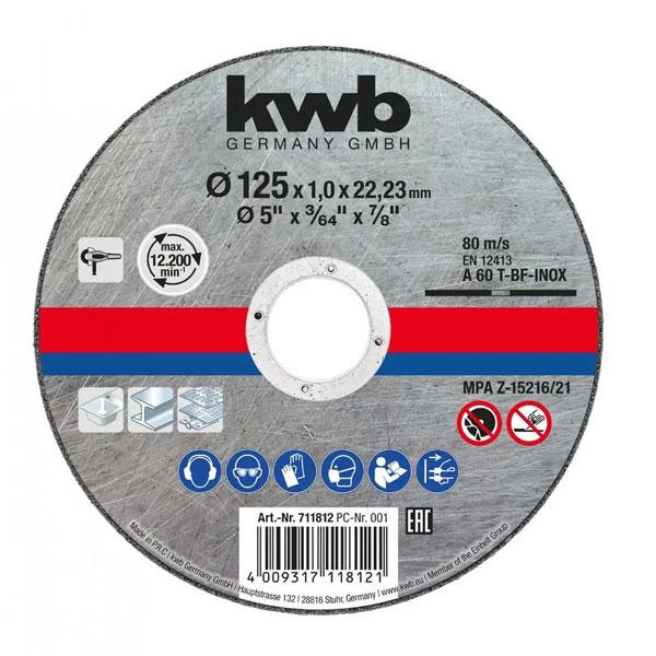 KWB Брусна плоча за метал-inox 125x1,0x22мм