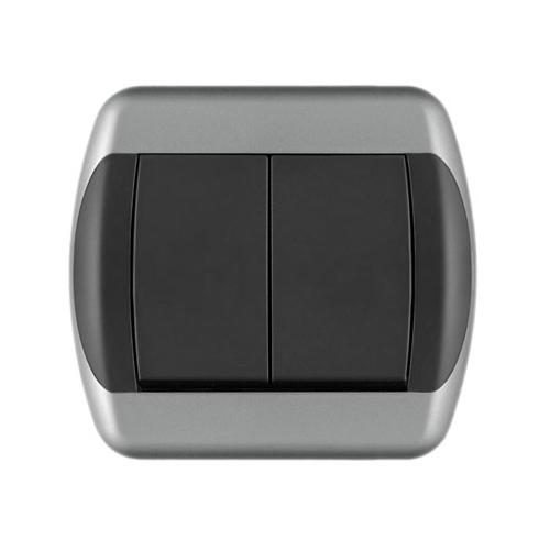 MAJUR Прекинувач серис.црн-сребро 15.72.004 ројал ексклузив