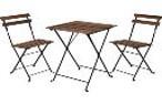 KOOPMAN Гарнитура сет Маса + 2 столчиња 3/1 дрво/ метал