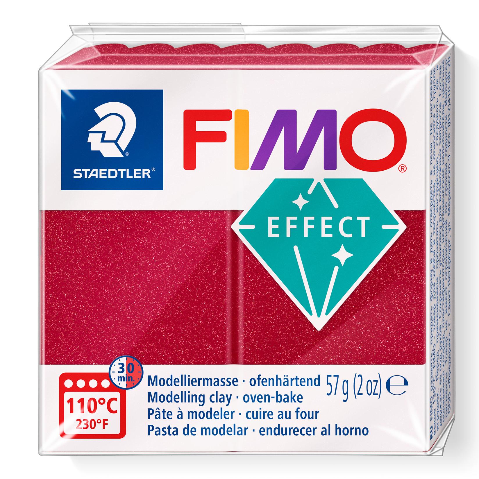 FIMO Полимерна Глина со ефект ruby црвена metall