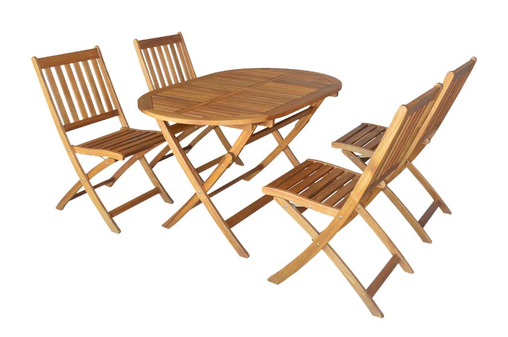 TONS GARDEN Сет овална маса со 4 столици