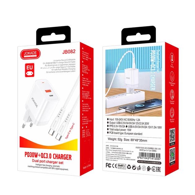 Jokade JB082  Полнач 30w USB C / A  + C во  C кабел