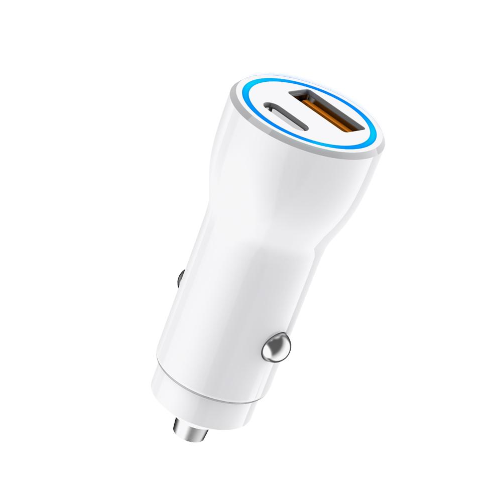 ASPOR Автомобилски Полнач A910 Dual USB-C/USB-A Со Type-C Кон Type-C Кабел