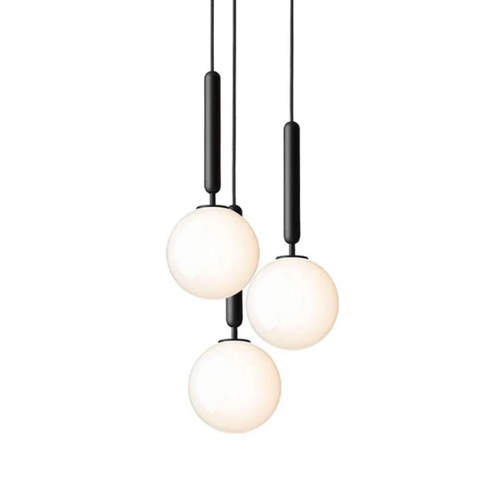 Erika Црн Висечки Лустер Milky 3*Е27