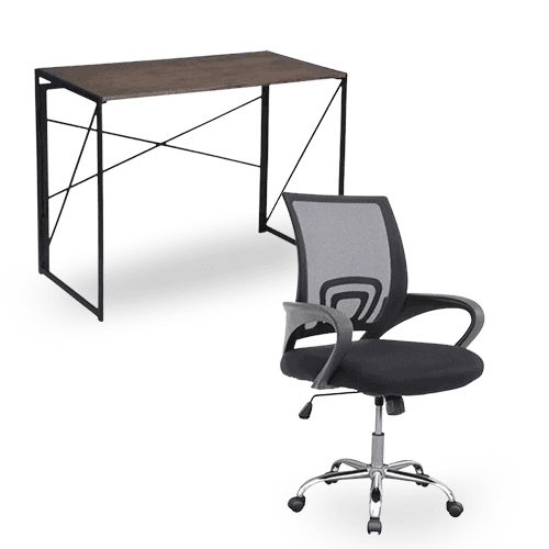 NOWY STYL Сет Работен Стол Lori Црн со Работно Биро