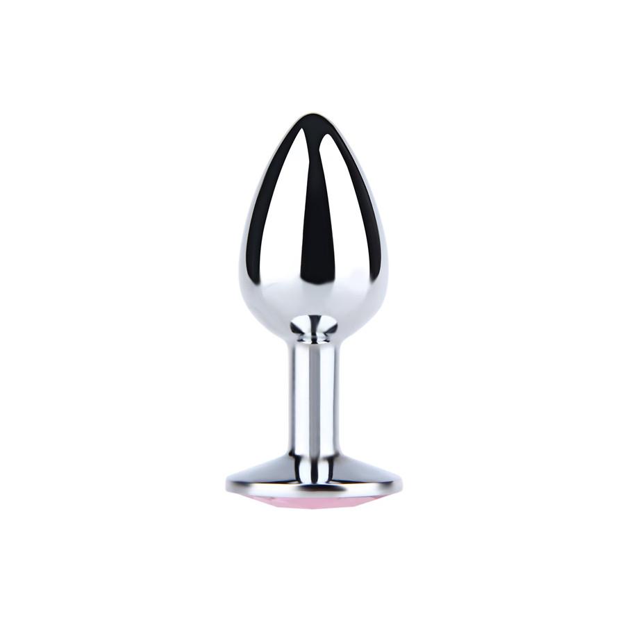 FANTAZIJA Дилдо метален анален со розев циркон