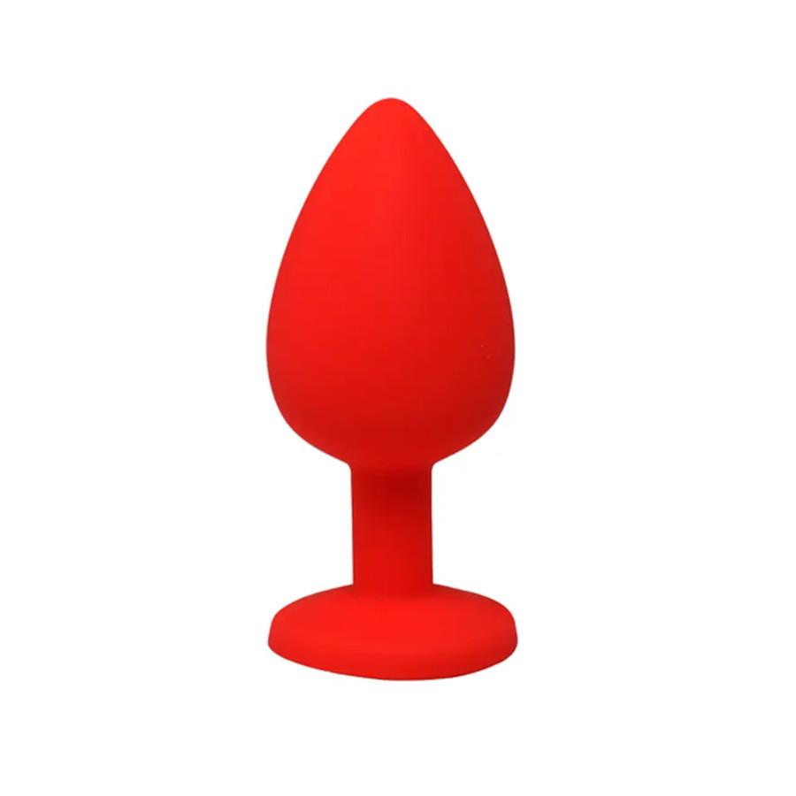 FANTAZIJA Анален дилдо мал црвен силиконски со циркон
