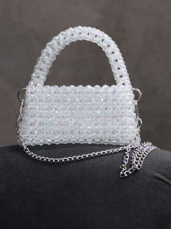 VERICHIC Рачно изработена бисерна чанта, кристална