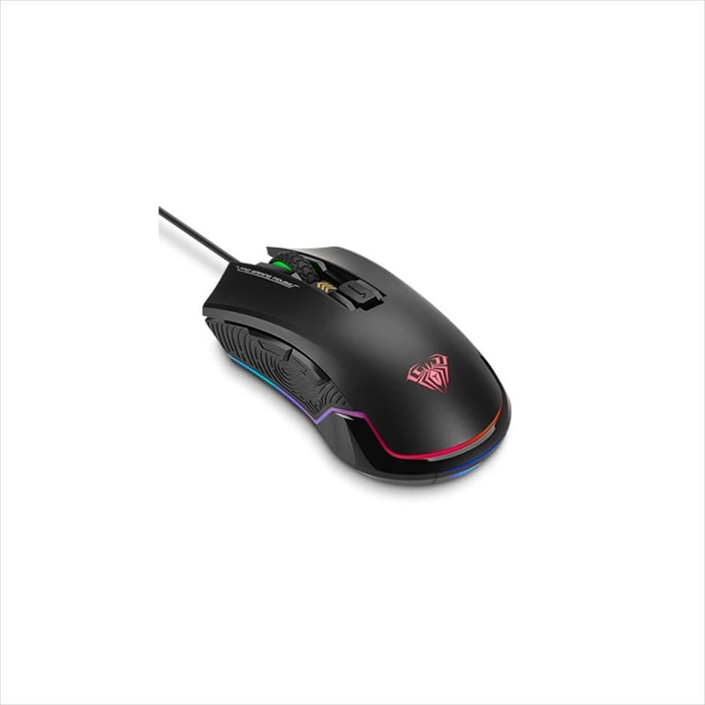 AULA Глушец wired  , nomad gaming глушец, usb, 6 colors, 2000dpi,  црна 9002s