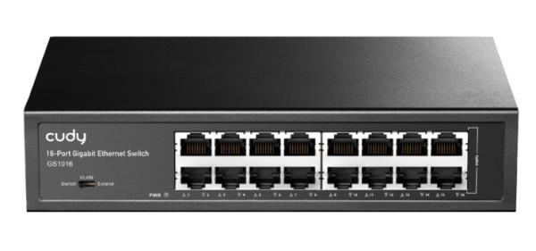 CUDY Switch Гигабитен прекинувач со 16 порти GS1016 10/100/1000M 16x Gbit RJ45 (Alt. Teg1016d, PFS3016-16G)