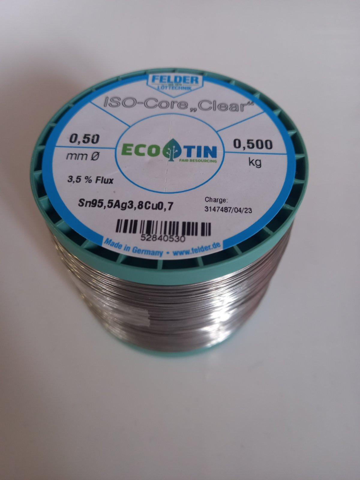 Felder Лемна Жица Sn95,5Ag3,8Cu0,7 3,5% Flux 0,50mm 0,5kg Ролна