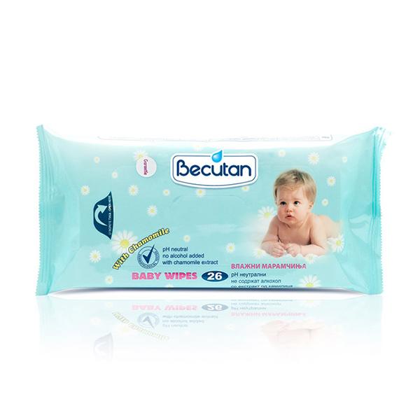 ALKALOID Becutan baby wipes влажни марамици , 26 парчиња