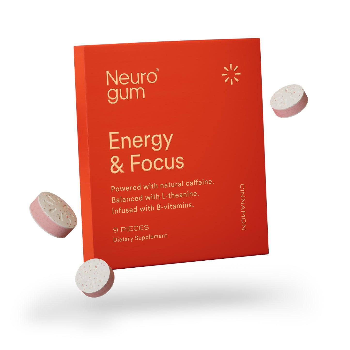 NEUROGUM Energy&amp;focus-цимет/9 гуми за џвакање