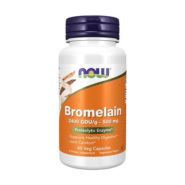 Selected image for NOW FOODS Bromelain 2400 gdu-g капсули 500mg, 60 парчиња