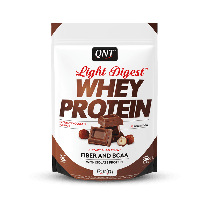 QNT Протеин Light digest Whey protein 500g+500g = 1+1 Лешник-чоколада