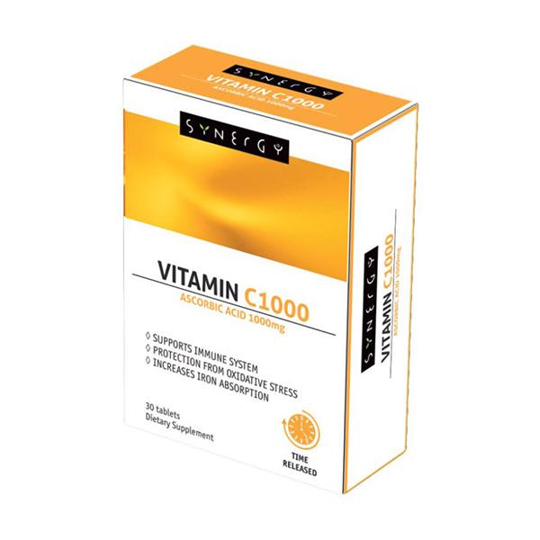 SYNERGY Витамин c таблети 1000mg, 60 парчиња