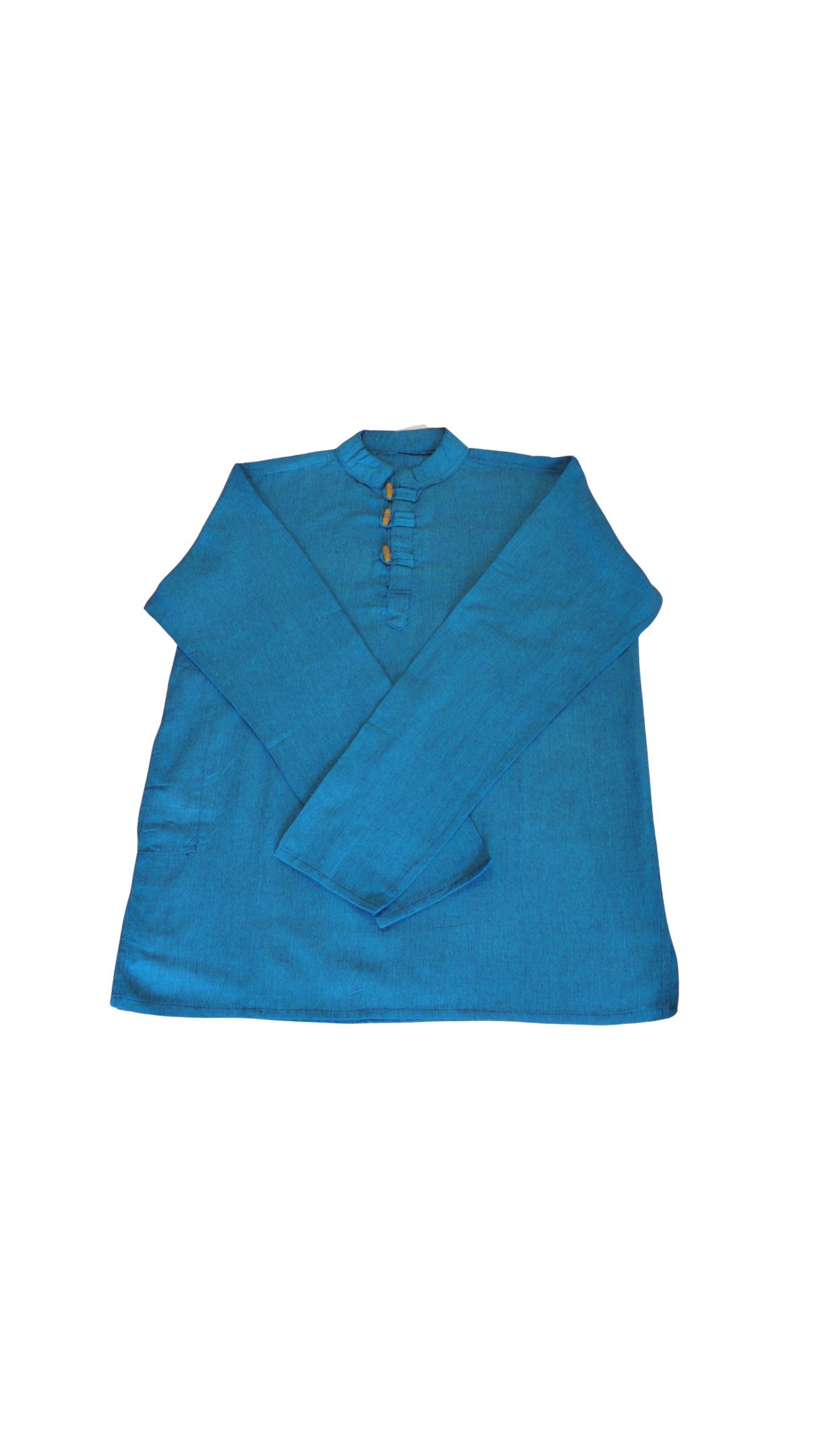 HIPPIE PLANET Кошула со долги ракави, со дрвени копчиња - XL, сина