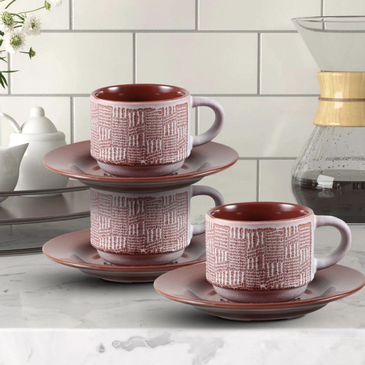 Сет Од 6 Шолји Од 80Мл, Со Тацни