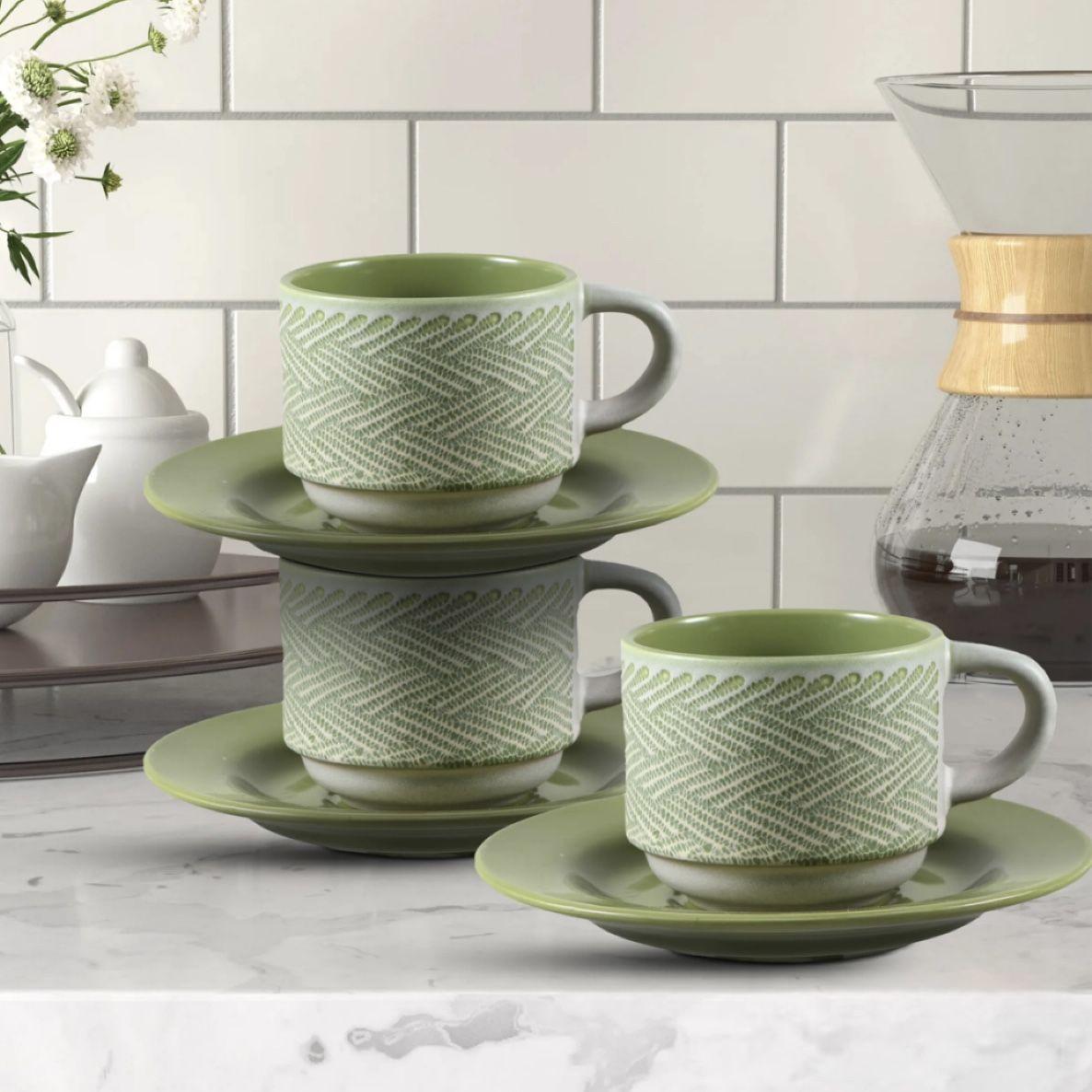 Сет Од 6 Шолји Од 80Мл, Со Тацни