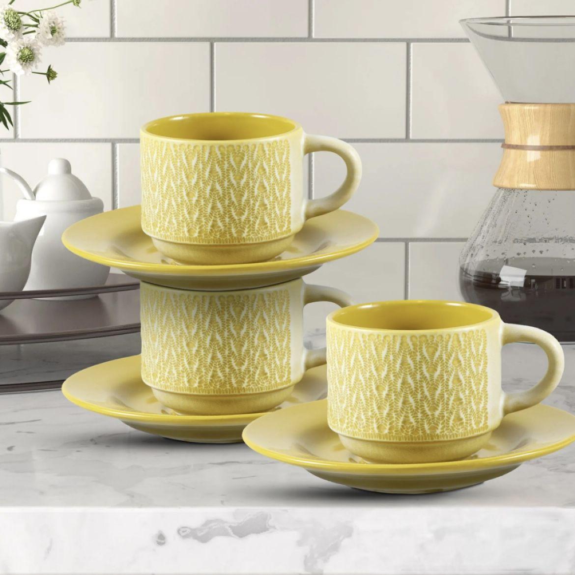 Сет Од 6 Шолји Од 80Мл, Со Тацни