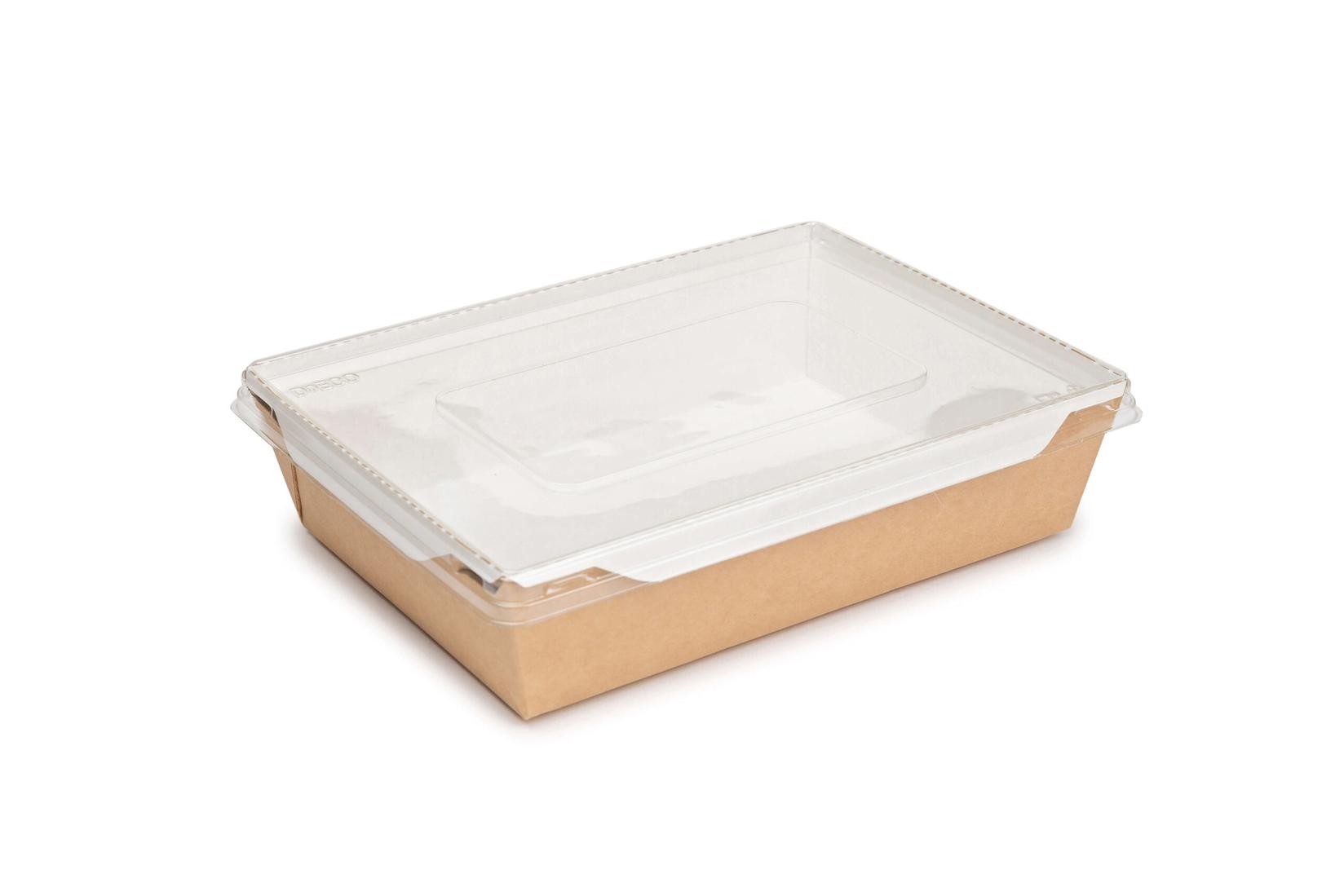 Кутија за салата со транспарентен пластичен капак 150парчиња