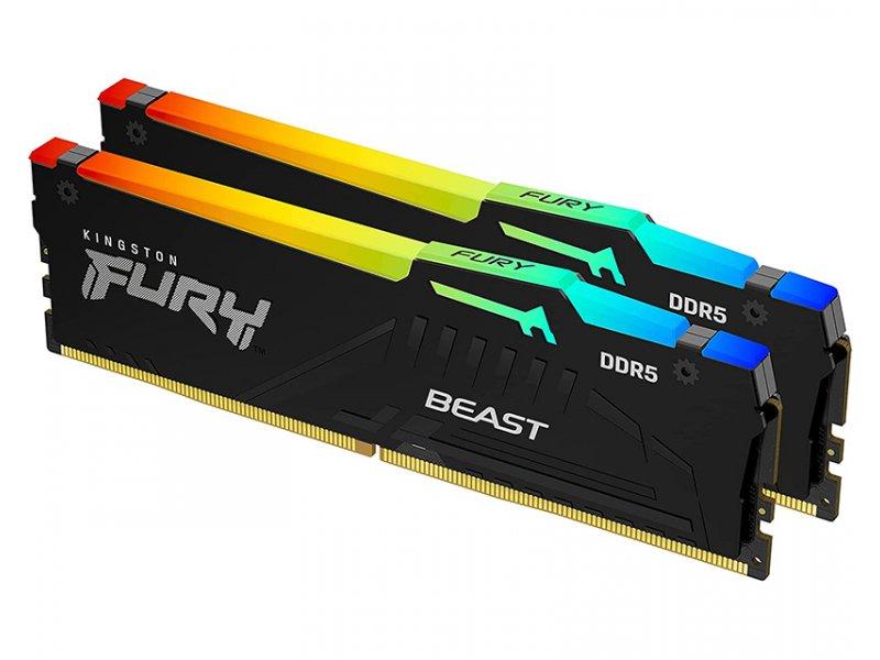 KINGSTON DIMM DDR5 RAM меморија, 32GB 2x16GB комплет 6000MT/s Fury Beast RGB EXPO KF560C36BBEAK2-32