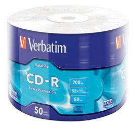 Оптички медиум - CD-R Verbatim 700MB 52x 50pcs Wrap Extra Protection