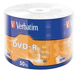 Оптички Медиум - DVD-R 4.7GB 16x Verbatim 50pcs Wrap Matt Silver