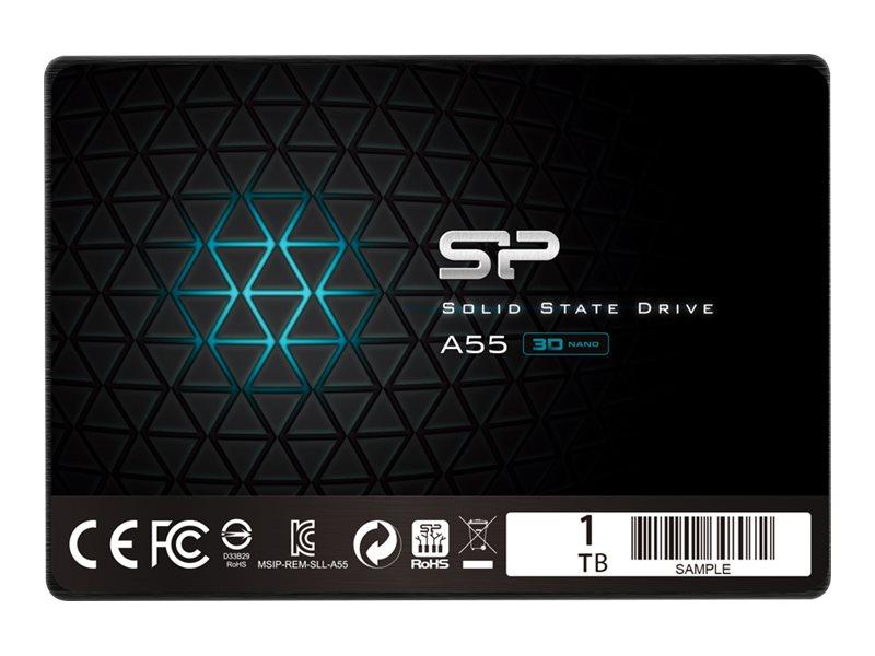 SILICON POWER SSD Диск A55 1TB 3D TLC NAND, 7mm 2.5", син