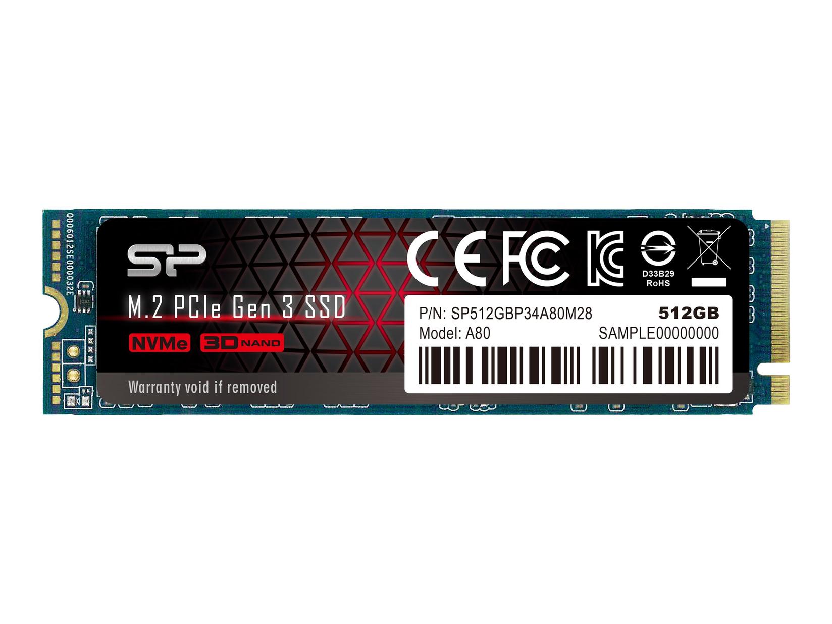 SILICON POWER SSD Диск M.2 2280 NVMe PCIe, 512GB, std