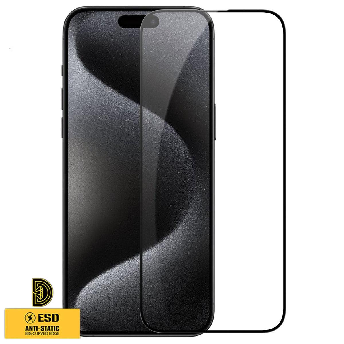 Заштитно стакло за телефон iPhone 15 Pro Max - 5D Antistatic Curved
