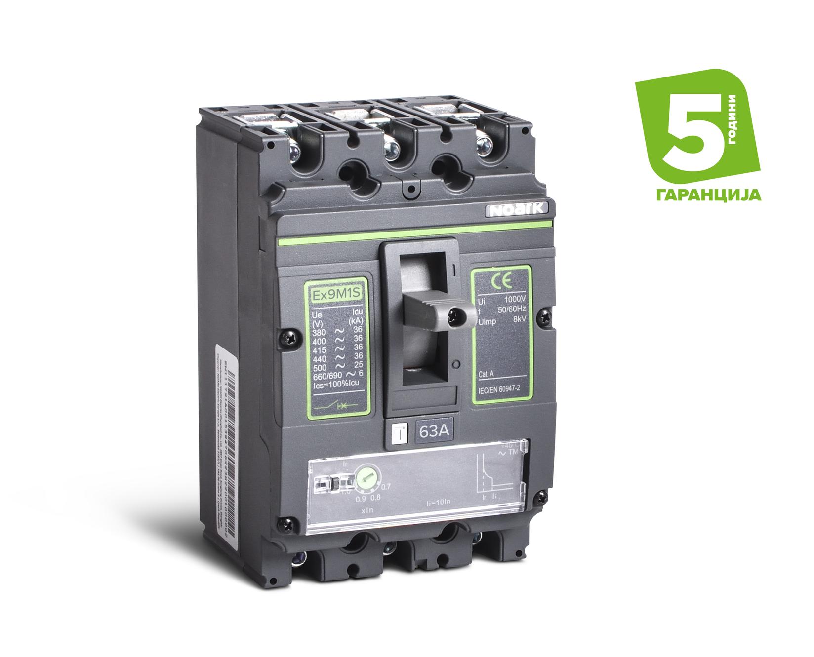 Noark Компактен прекидач 3П 125А 36кА