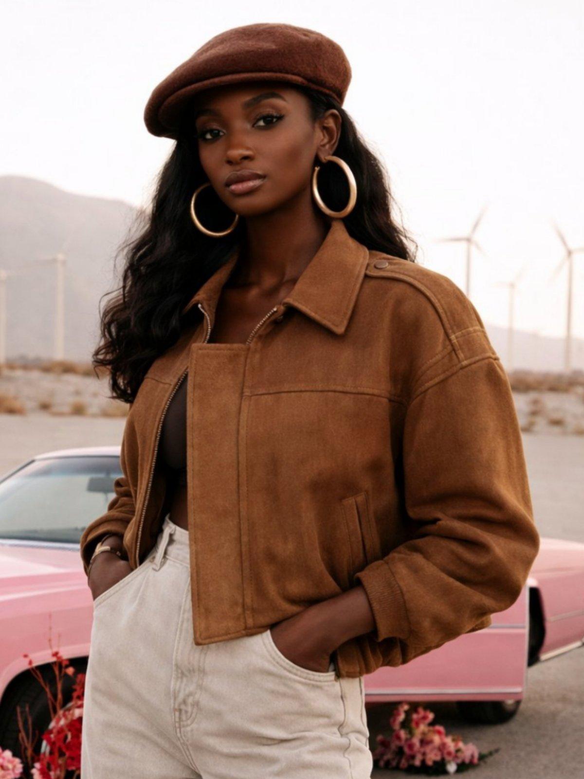 IVERI Кратка oversize јакна од велур