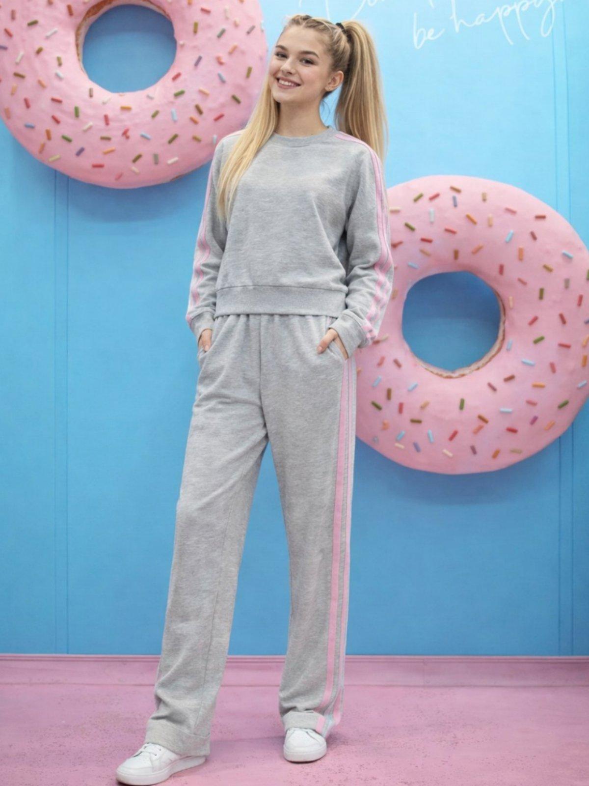 IVERI Тренерки сиви со траки