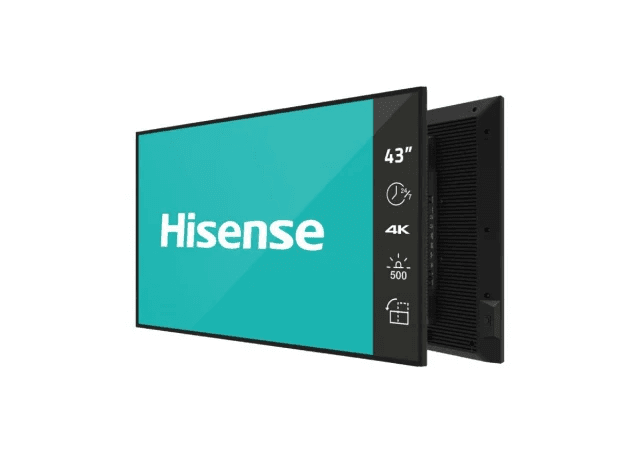 HISENSE 43" 43DM66D 4K UHD 500 нитни дигитален дисплеј за сигнализација - работа 24/7