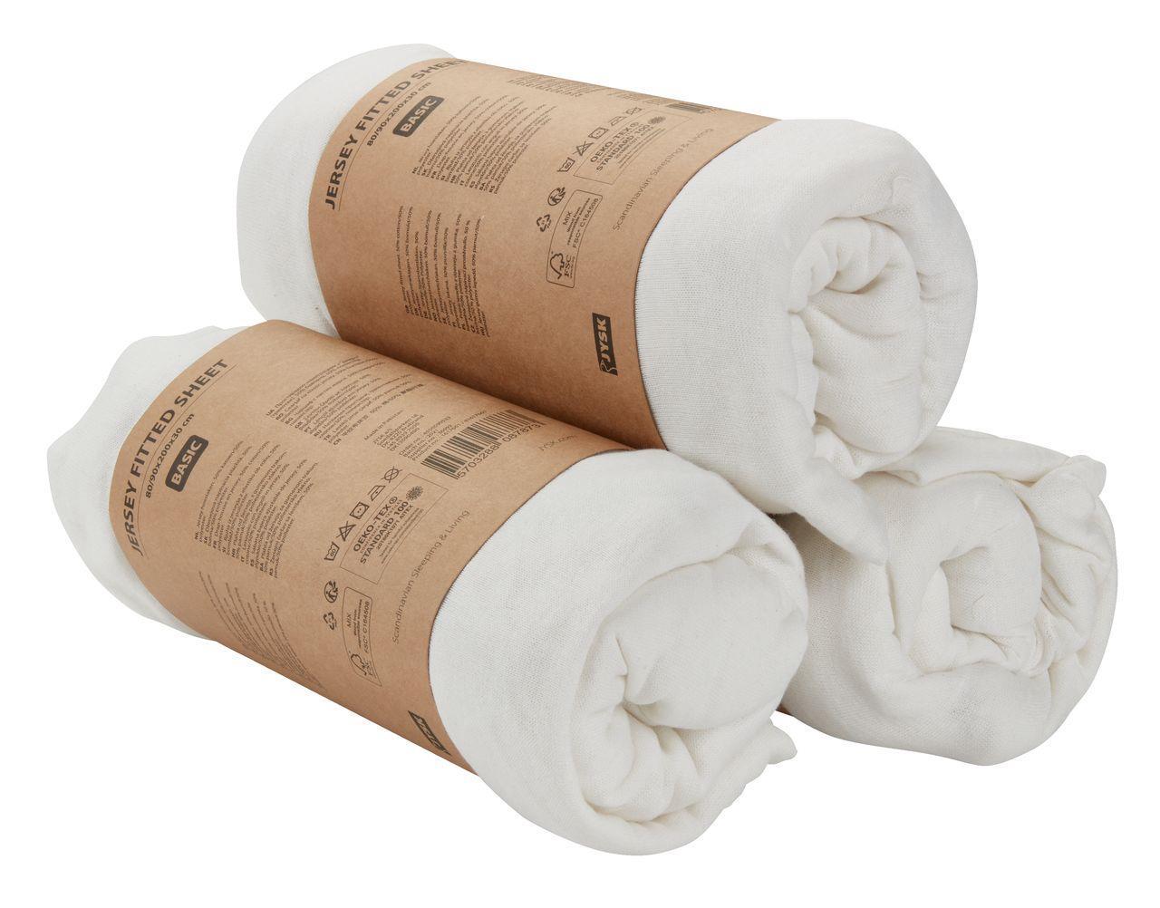 JYSK Чаршав Со Ластик 170/180X200X30Cm Бел